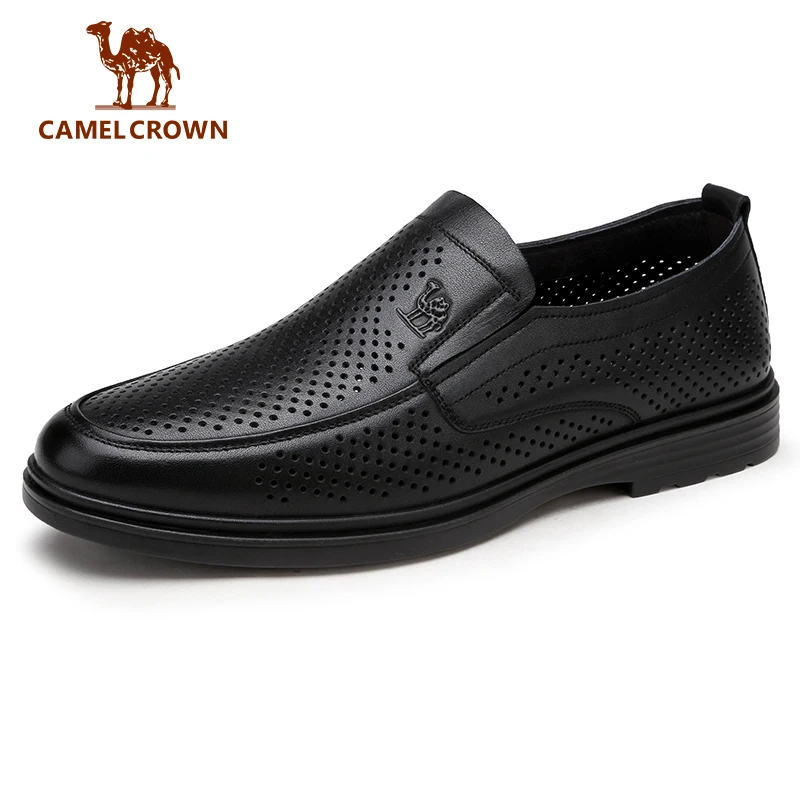 CAMEL/Модные дышащие красивые мужские туфли из натуральной кожи Мягкие деловые на