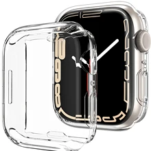 Protective Case for Apple Watch Series 7 41mm 45mm, Soft TPU Cover Bumper Full Screen Protector for IWatch Series 7 Accessories