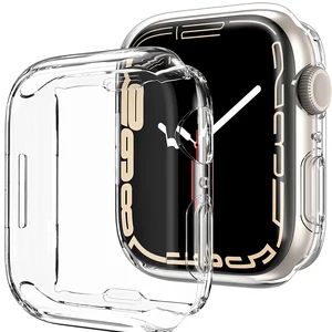 protective case for apple watch series 7 41mm 45mm soft tpu cover bumper full screen protector for iwatch series 7 accessories free global shipping