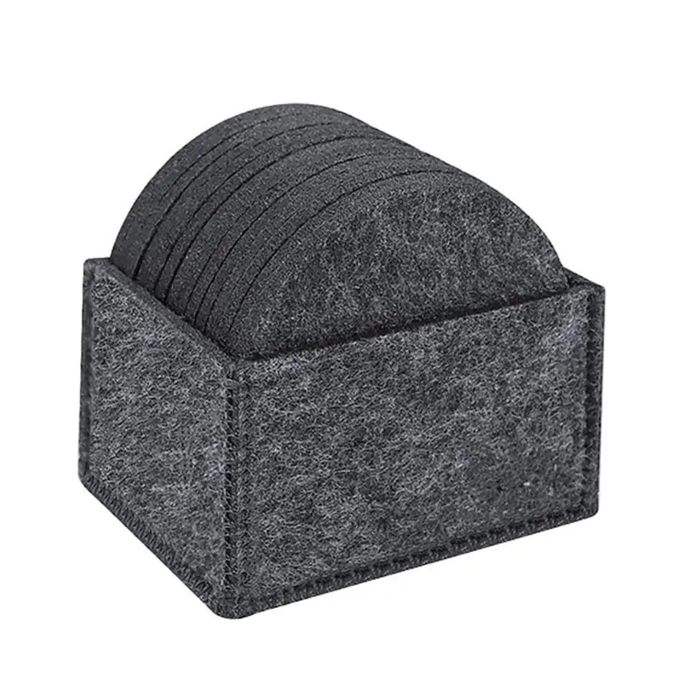 

60% Hot Sale Home Kitchen Round Felt Cup Bowl Heat-insulated Coaster Placemat Storage Box Set