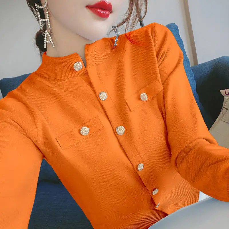 

Women's sweater autumn and winter 2020 new semi-high-neck bottomed sweater foreign-style slim-style cardigan jacket