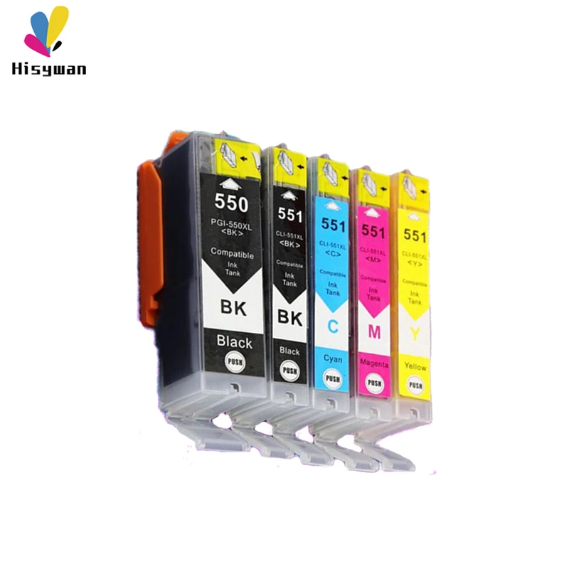 1 set PGI550 CLI551 чернильный картридж для Canon PGI 550 IP7250 MG5450 MX925 MG5550 MG6450 MG5650 MG6650 IX6850 MX725 MX925 PGI-550 5 цветов - Цвет: 1 set