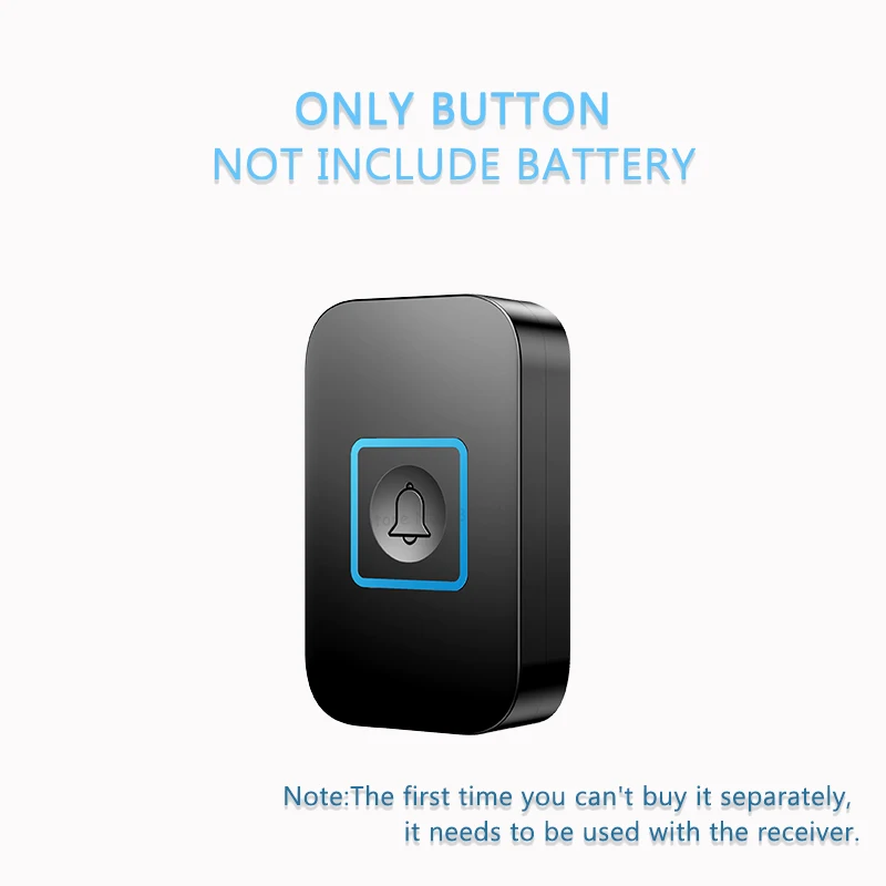 Only Black Button CACAZI EU/UK 60 колокольчики беспроводной дверной звонок Водонепроницаемый 300 м Диапазон дверной звонок Низкая цена Высокое качество домашняя дверь кольцо 1 2 3 приемник - Цвет: Only Black Button