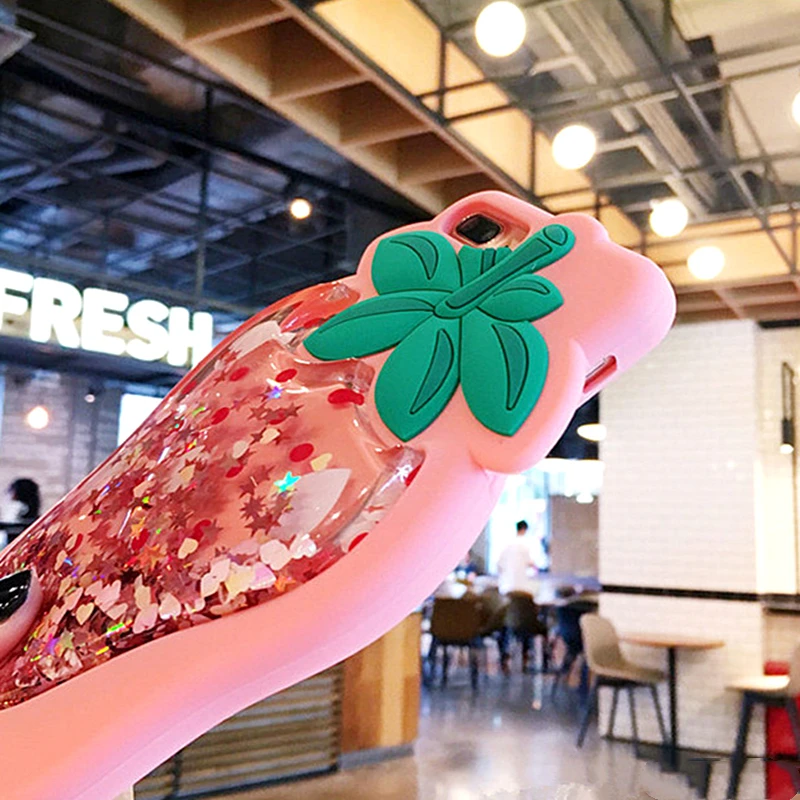 3D чехол с клубничным динамическим жидким сыпучим песком и звездой для Iphone12 Pro MAX 11