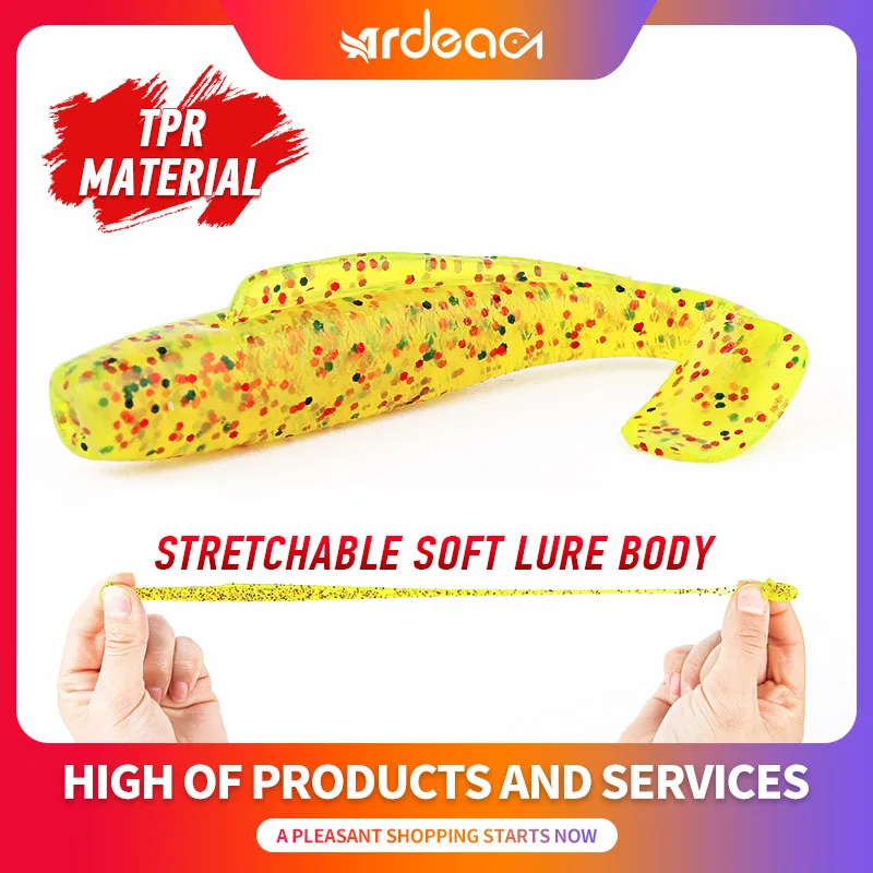 

Ardea TPR Soft bait 4pcs 80mm4.8g Silicone worm fishing Lures Floating Swimbait Bass Pike Jigging Plastic Baits