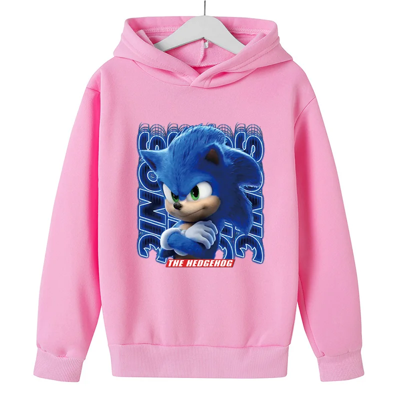 

Cotton Kids Hoodie Sonic Game Pullover Children Sweatshirt for Boys Girls Cartoon Long Sleeve Child Comfort Cute Clothes 2021
