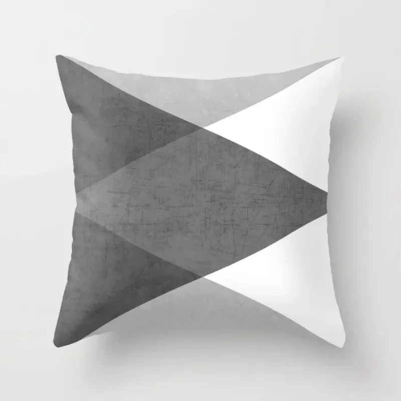 Grey Geometric Cushion Cover Polyester Throw Pillowcases Car Sofa Bed Decorative Pillow Case Minimalist Style Modern Home Decor | Дом и сад