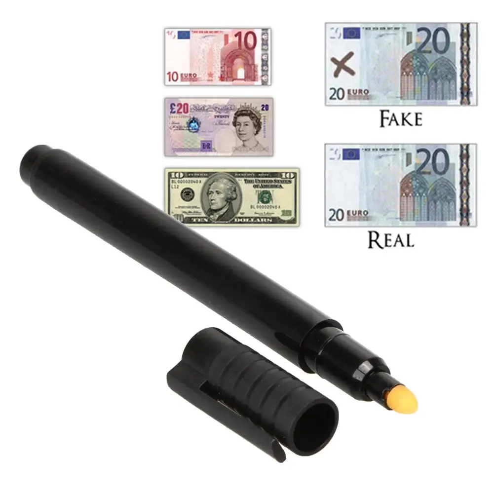 1Pc/3Pcs Pen Shaped Water-based Money Bill Checker Portable Counterfeit Detector Marker Fake Bank Notes Tester Pen Black