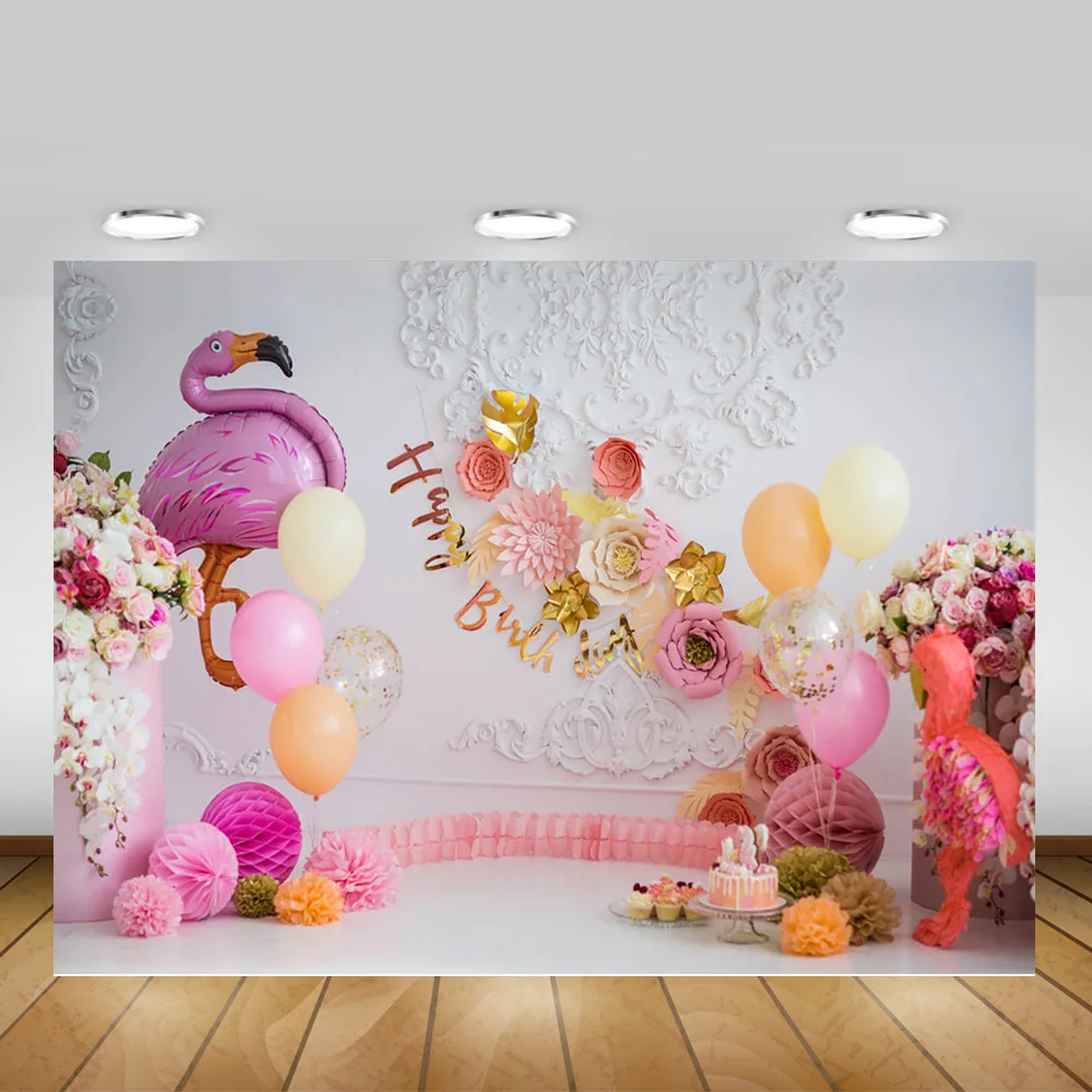 Фламинго украшение для торта на день рождения тему &quotЛошадки карусели&quot фон