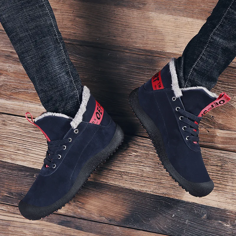 MRCAVE Brand 2019 Suede Leather Ankle Snow Man Boots Shoes With Fur Plush Autumn Winter New Warm Male Casual Boot Sneakers Men | Обувь