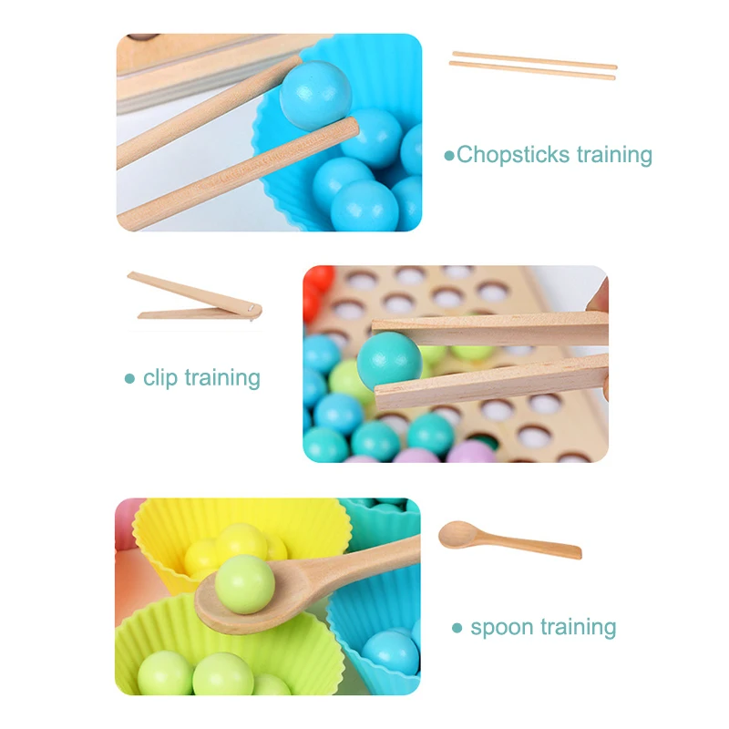 

NEW Color Sorting Toys for Toddlers Shape Sorter and Counting Toy for Kids 77 Colored Beads with Cups & Wooden Board