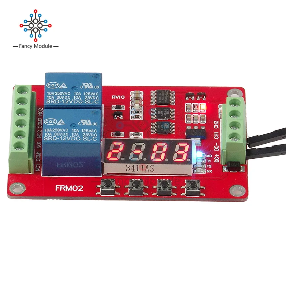 DC 5V/12V/24V 10A 2 канальный Многофункциональный релейный модуль Таймер задержки цикла