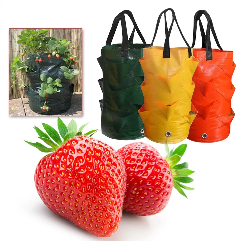 

Strawberry Planting Bag Creative Multi-mouth Container Bag Grow Planter Pouch Root Plant Growing Pot Side Home Garden Tool