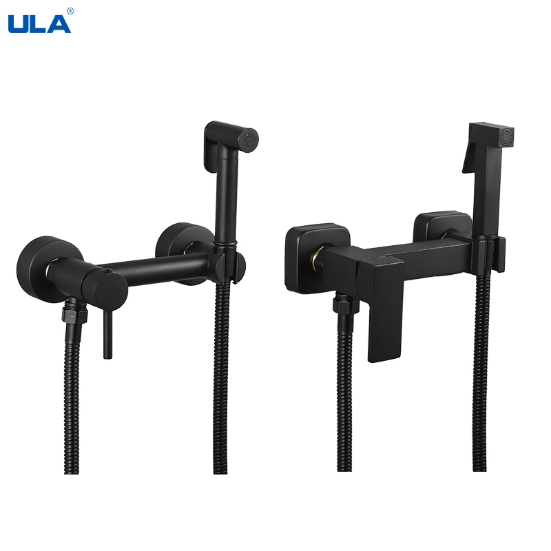 Латунный черный смеситель для биде ULA ванной туалета горячей и холодной воды