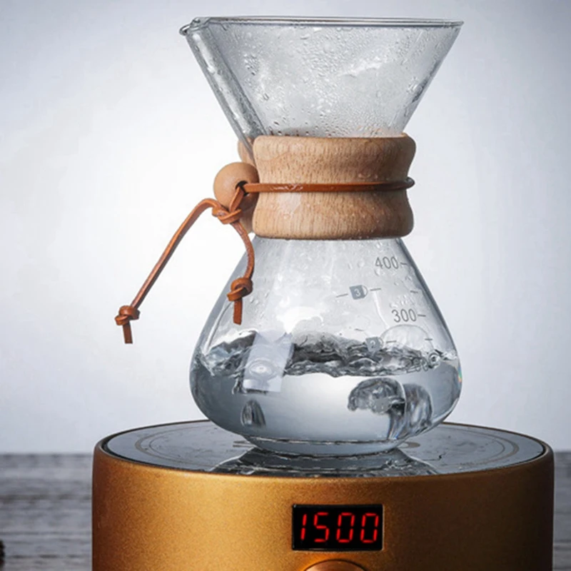 

with Glass Carafe and Reusable Filter Manual Coffee Dripper Brewer with 78.7Ft 240LED Solar String Lights