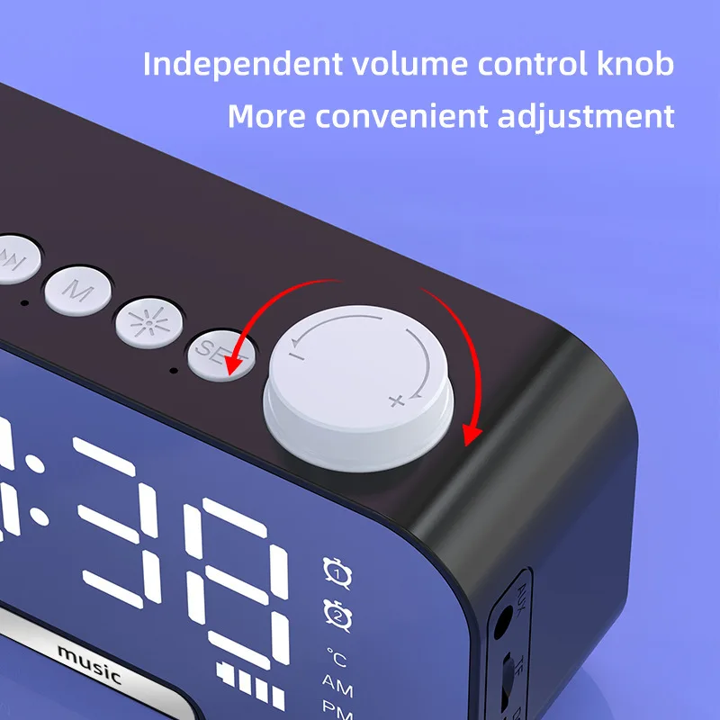 Цифровой будильник с Fm-радио Bluetooth-колонка светодиодные часы дисплеем