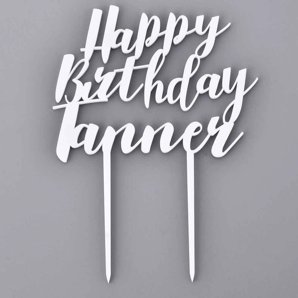 Персонализированный акриловый Топпер для торта с гравировкой название на день