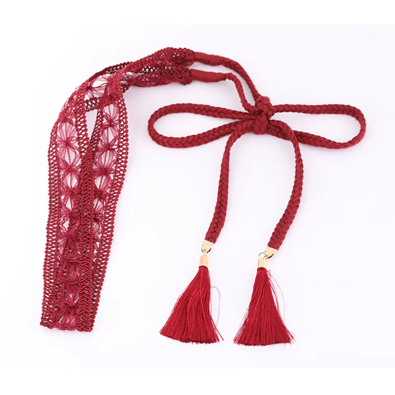 Элегантное милое плетеное кружево в талии полый женское платье юбка украшение