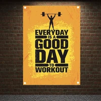retro mural workout motivational posters canvas painting exercise bodybuilding banners wall art flags tapestry gym wall decor