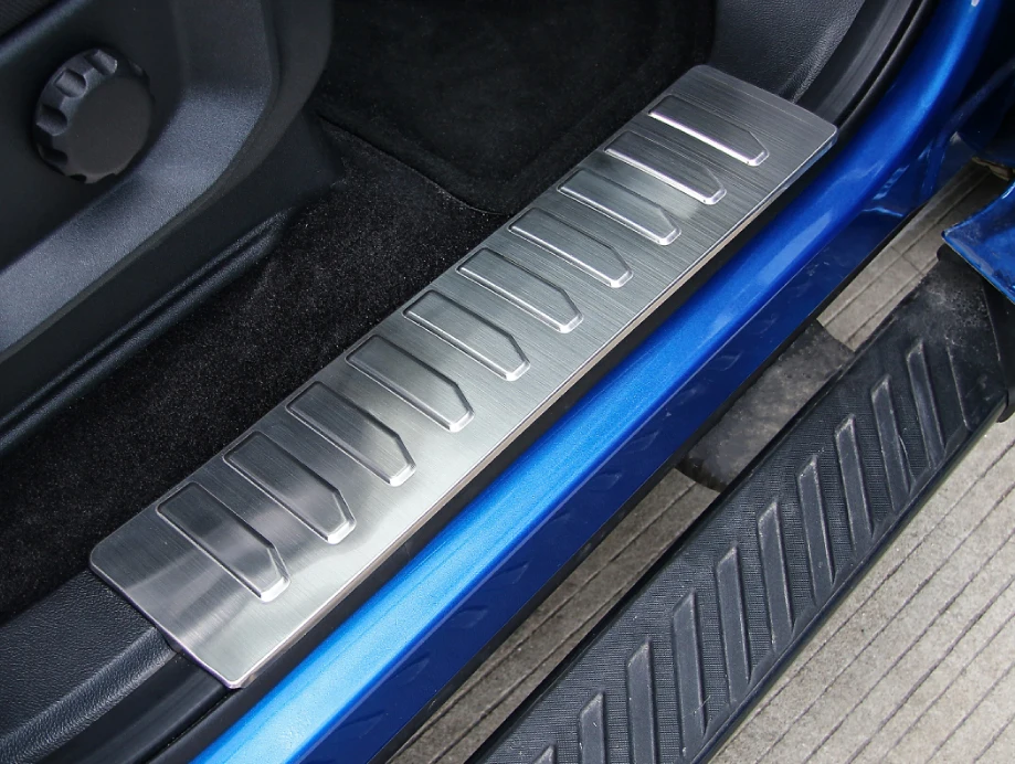 

Car Door Sill Scuff Plate Protective Welcome Pedal for Ford F150 2015+ Stainless Steel Inner Threshold Strips Accessories 4Pcs