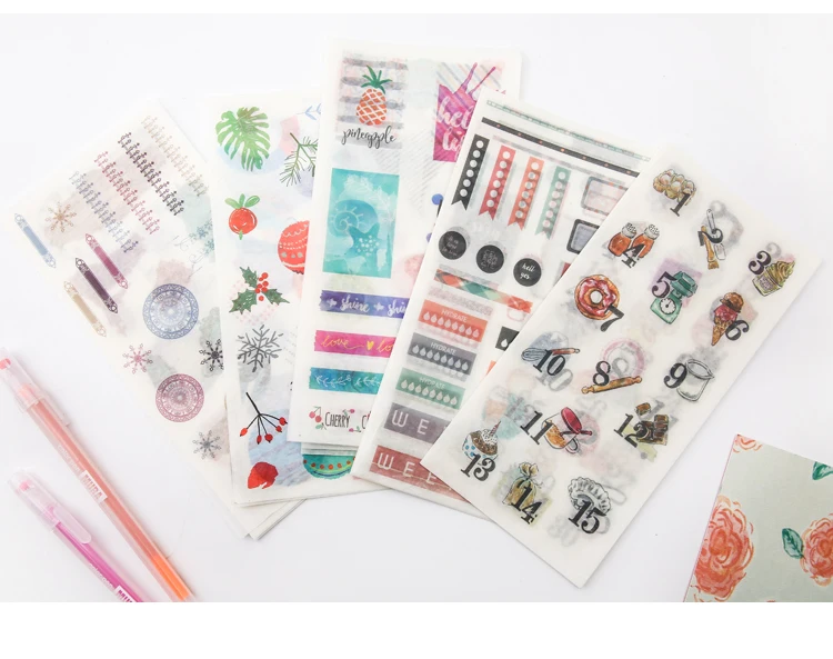 Mr. paper 24 дизайна 4 шт./лот на основе Sketchbook Deco Наклейки из бумаги васи Скрапбукинг пули журнал популярный деко постельное белье наклейки