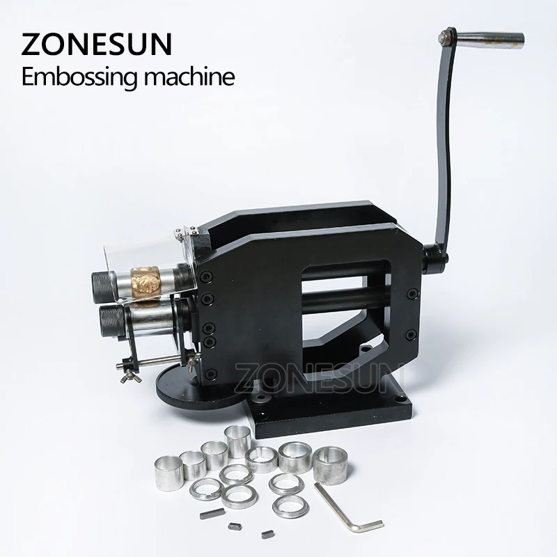 

ZONESUN Leather Stamping Machine Cold Pressing Machine Embossing Repeating Pattern For Leather Belt Guitar Straps Logo Embosser
