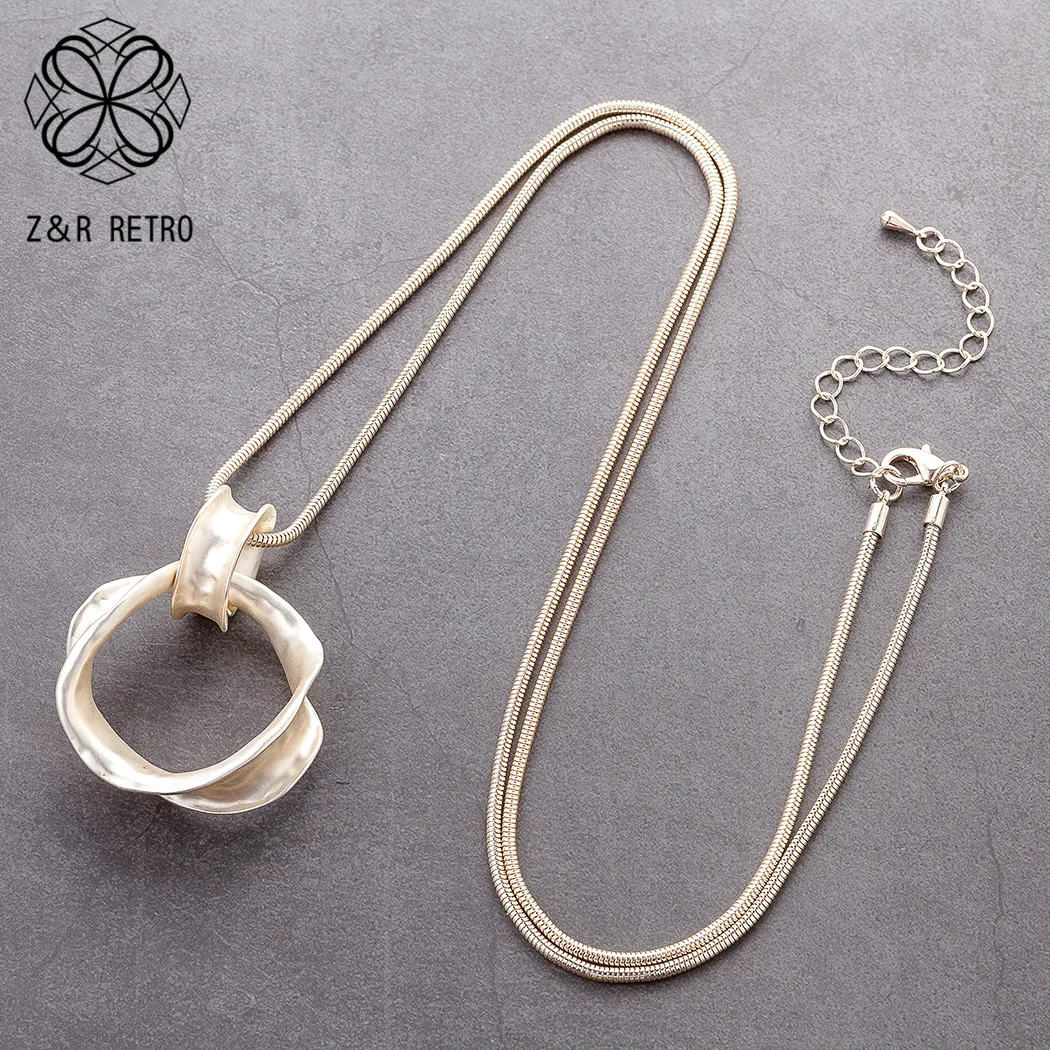 Длинное ожерелье для женщин модная Женская Геометрическая бижутерия с подвеской