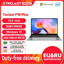 Teclast F15 Plus 15.6 Inch Ultra Light Laptop 1920x1080 FHD 8GB RAM 256GB SSD Windows 10 Intel Gemini Lake N4120 USB3.0 Notebook