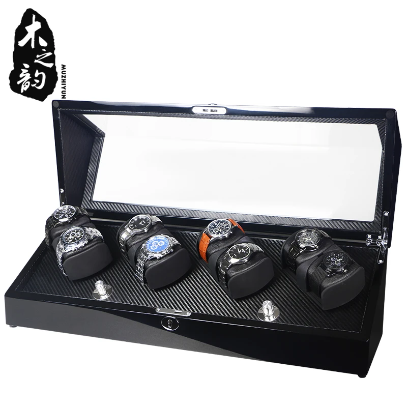 Футляр для намотки часов автоматический шейкер хранения с 4 деревянными