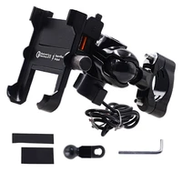waterproof metal motorcycle smart phone mount with qc 3 0 usb quick charger motorbike mirror handlebar stand holder for samsung