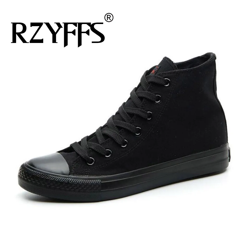 New Arrival Summer Fashion Men Flats Shoes All Black White red Casual Mens Canvas Lace-Up high top shoes NN-14 | Обувь