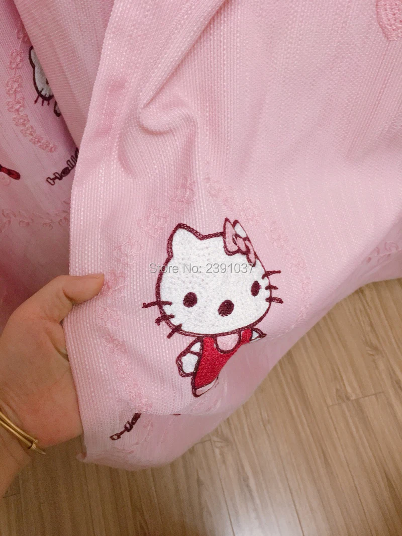 Hello-kitty, оконные шторы, занавески, тюль для детской комнаты, балдахин, европейский стиль, утолщение, затенение, современное окно