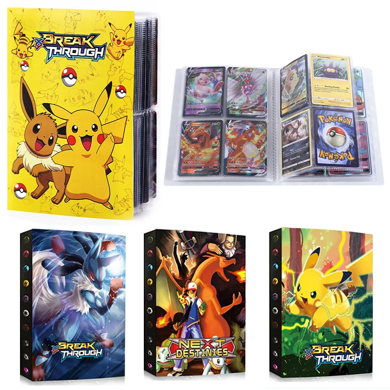240Pcs Pokemon Cards Album Book Anime Characters Game Collection Binder Folder Loaded List Toys Card Holder for Children Gifts