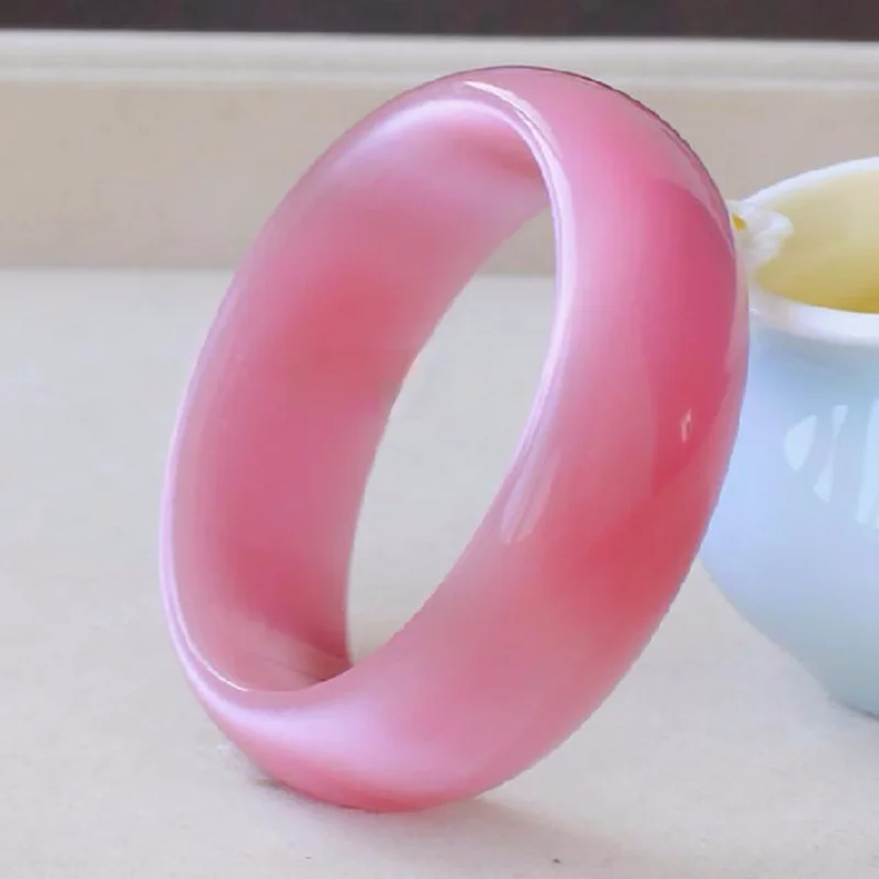 

Pink Natural Jade Bangle Bracelet Charm Jewellery Fashion Accessories Hand-Carved Jadeite Jadeite for Women Men