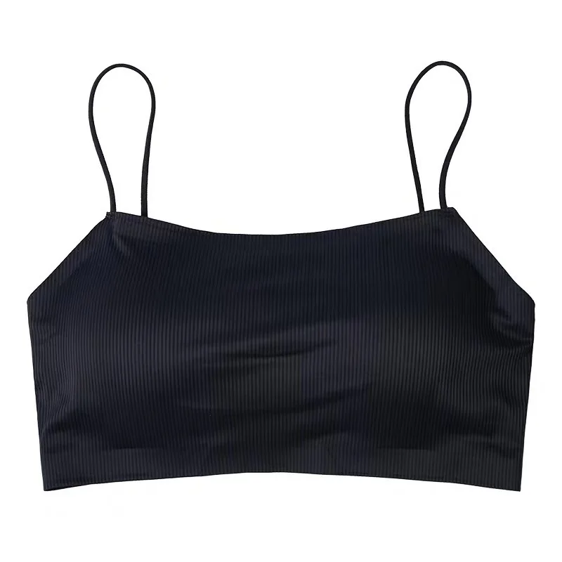 

Sexy suspender vest summer ladies' ice silk beautiful back wrapped chest pad thin shoulder strap tube top sports