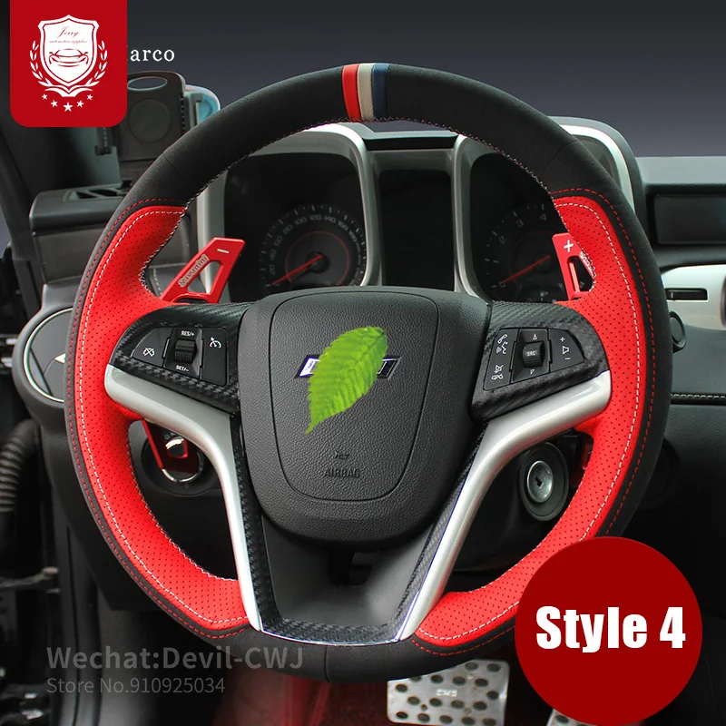 

Чехол на руль для Chevrolet Malibu Cruze CAPTIVA Camaro, прошитая вручную кожаная накладка на руль, прочные автомобильные аксессуары