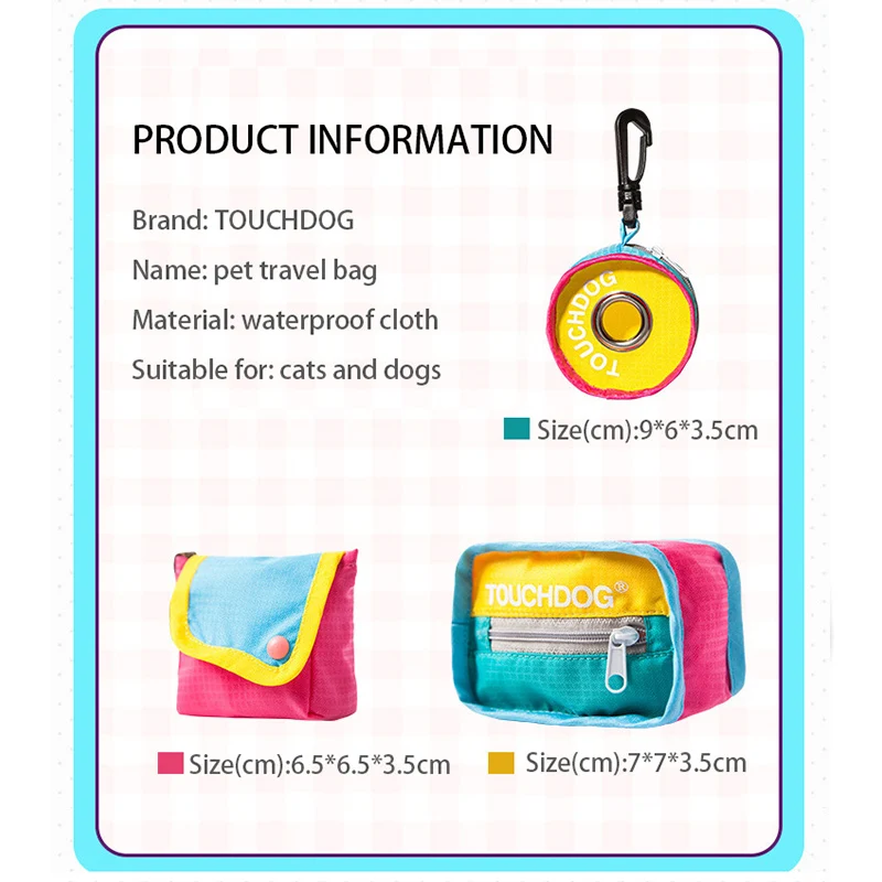 

Portable Pet Dog Travel Backpack Dog Snack Bag Outdoor Feed Storage Pouch Pet Poop Bag Cats Dogs Accessories Dog Waste Bag