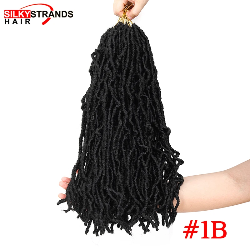 # 1B Мягкие Dread Bobbi Boss Nu Locs крючком волосы 18 дюймов 20 прядей/упаковка Омбре Faux Locs синтетические косички для наращивания волос - Цвет: # 1B