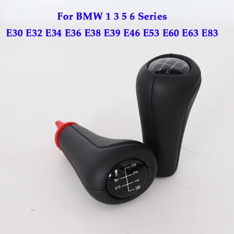 

Car Gear Shift Knobs For BMW 1 3 5 6 Series E30 E32 E34 E36 E38 E39 E46 E53 E60 E63 E83 Car Styling 5/6 Speed With Real Leather