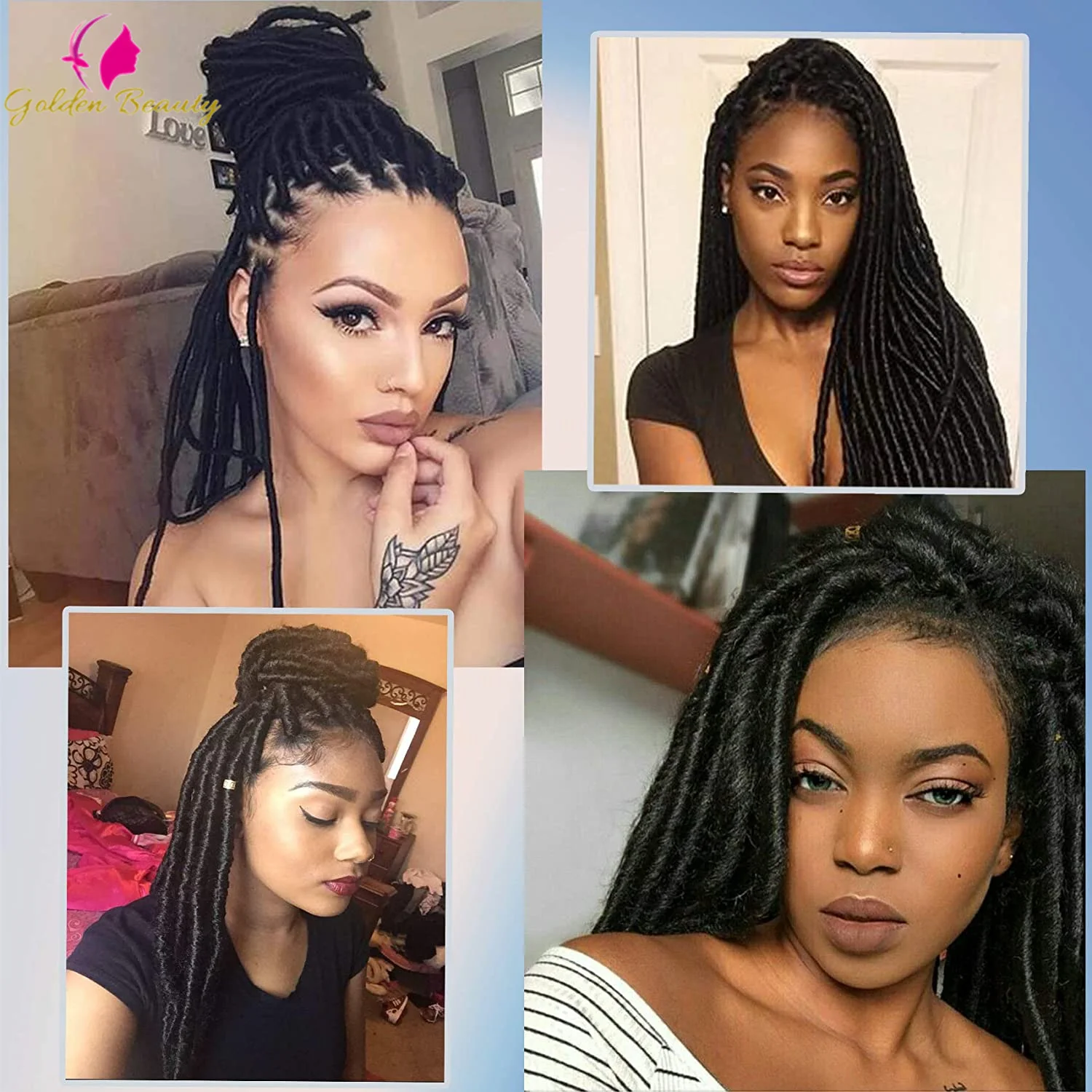 18 &quotСинтетические Искусственные Locs плетеные волосы для наращивания Омбре дреды