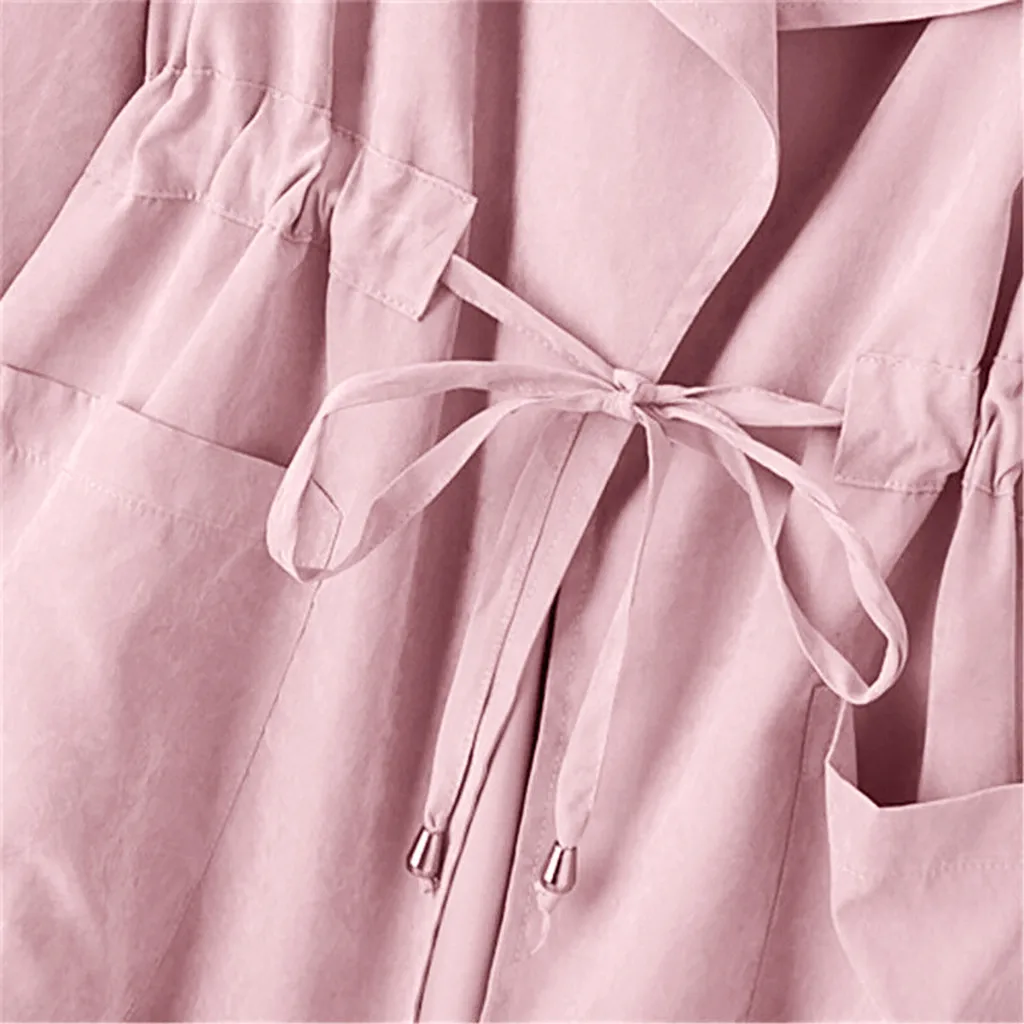 

Coat the female Ladies' autumn coat Fashion Womens Long Sleeve Pocket Drawstring Hooded Coat Jacket Windbreaker Top 8.15