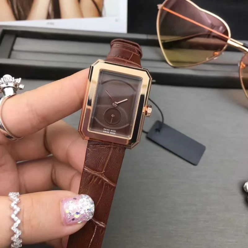 

Luxury Watches Ladies Top Brand Fashion Quartz Watches Classic Ultra-thin Watches Square Clock Leather strap Reloj de mujer