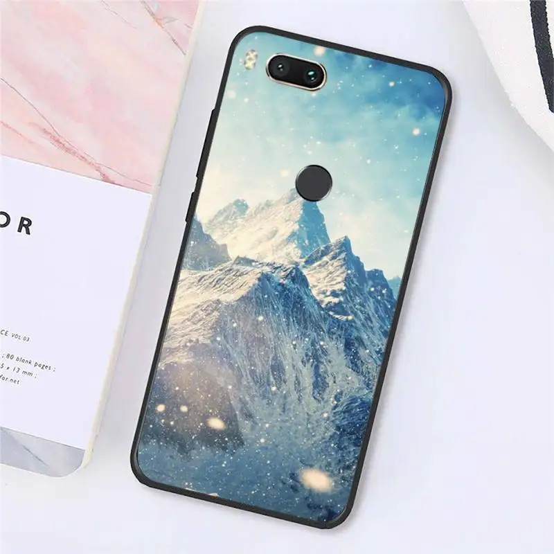 

Winter Snow Mountain Scene Phone Case For Xiaomi Redmi note 7 8 9 t max3 s 10 pro lite luxury design coque shell