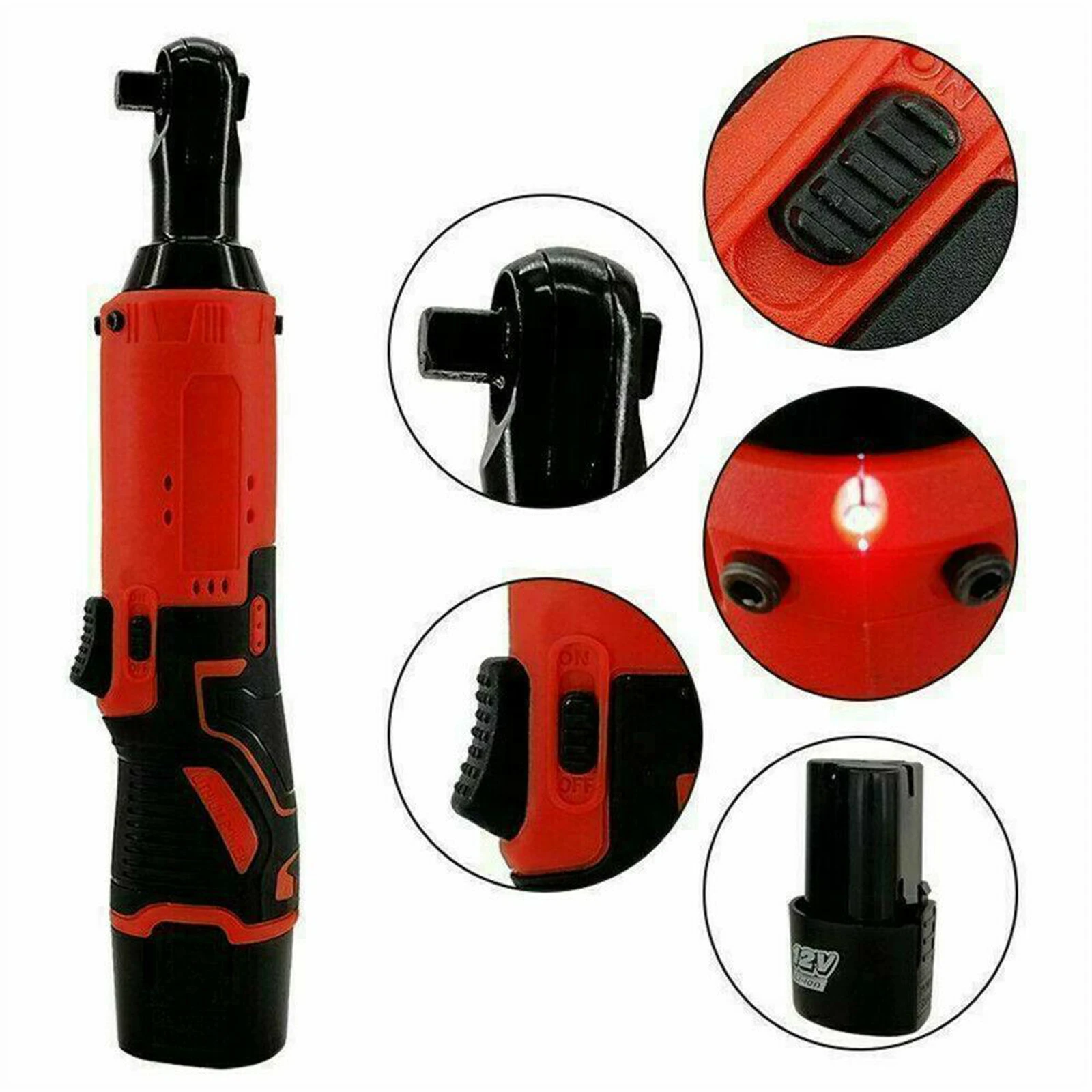Электрический ключ с трещоткой 12V беспроводной 3/8 дюймовый 4500mAh литиевый