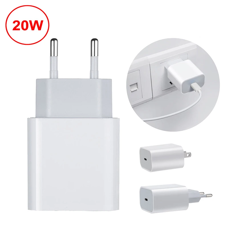 

PD 20W Type C Fast Charging Adapters QC3.0 US/EU/UK Wall Charger For iPhone 12 11 Pro XS Max For Xiaomi 11 10 Redmi 5 4 Samsung