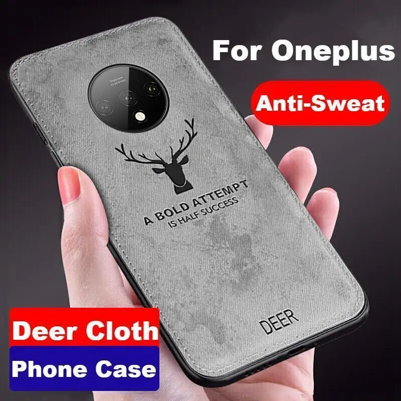 For Oneplus 5T 5 7T Pro 7 Protective Case Christmas Deer Cloth Cases 6T 6 Retro TPU Hard Back Cover Coque Fundas |