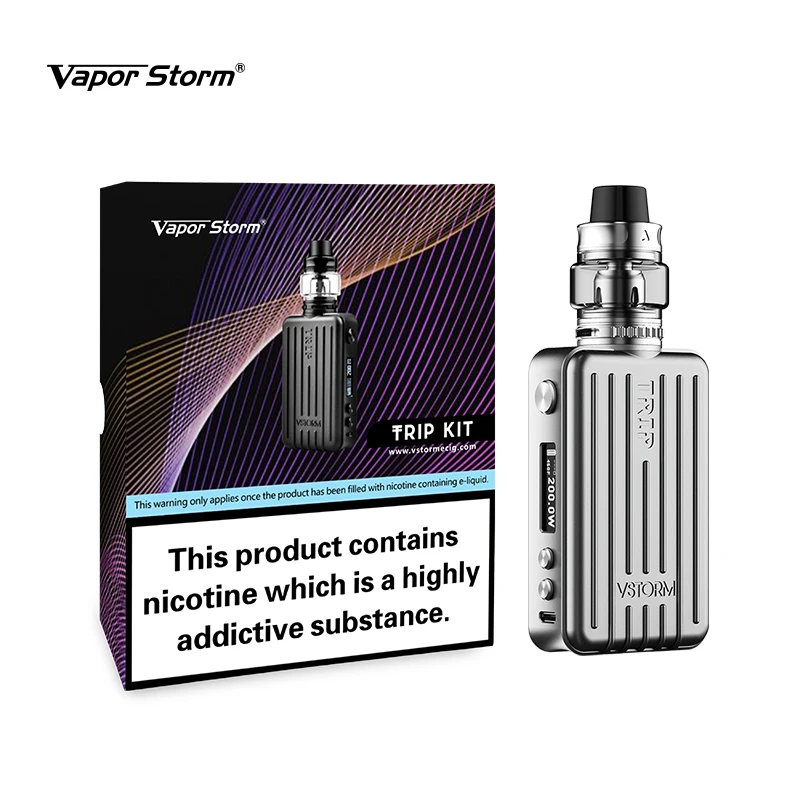 

Vapor Storm Trip Vape Starter Kit E Cigarettes with Trip 200W TC VW TCR Box Mod 6ml Sub Ohm Tank with Mesh Coils Atomizer Vaper