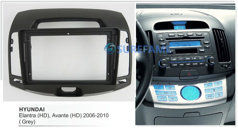 9 дюймовая Автомобильная радиопанель Fascia Для HYUNDAI Elantra (HD) Avante 2006 2010 комплект для