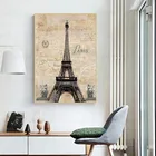 Картина на холсте с изображением знаменитого архитектурного пейзажа, постер с изображением Эйфелевой башни, статуи Свободы, домашний декор для гостиной