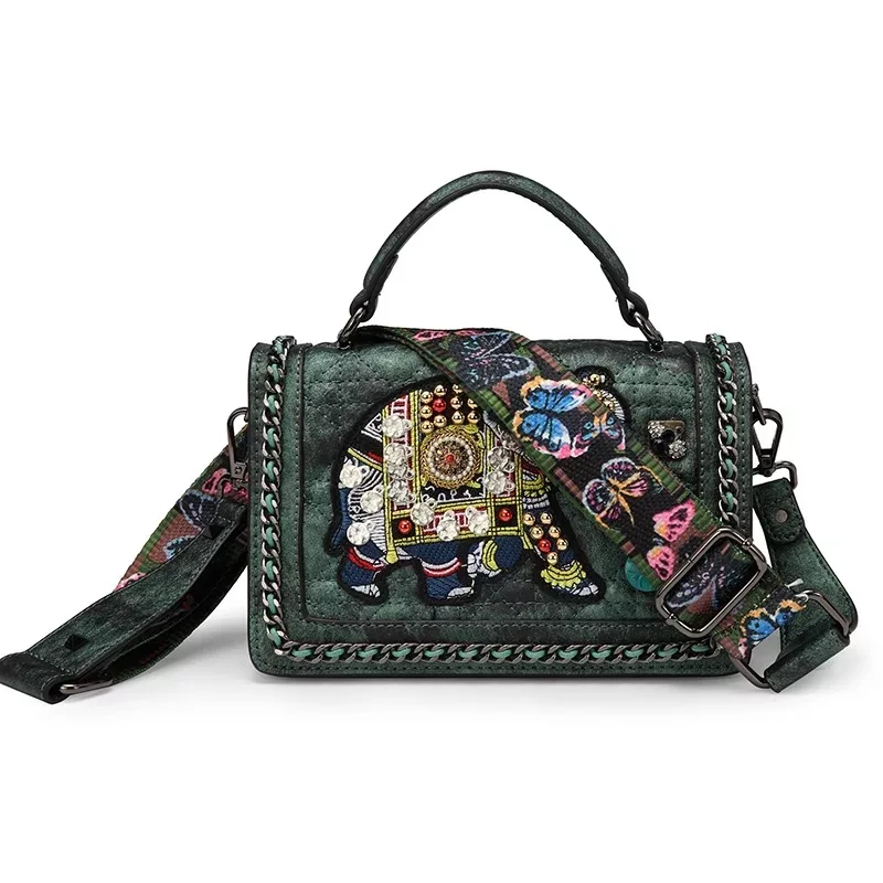 Вышитая слоном Высококачественная Новинка 2020 маленькая квадратная сумка на одно